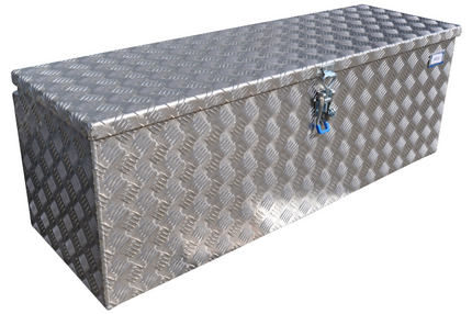 De Haan DE HAAN BOX U - 1140x380x400 mm - waterdichte en stofdichte aluminium traanplaat disselbak - voorzien van vlinderslot, spansluiting of t-sluiting