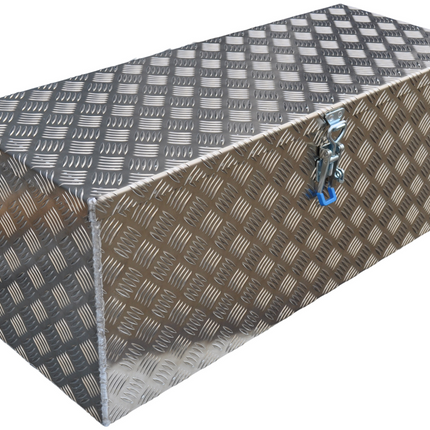 De Haan DE HAAN BOX W - 900x380x380 mm - waterdichte en stofdichte aluminium traanplaat disselkist - voorzien van vlinderslot, spansluiting of t-sluiting