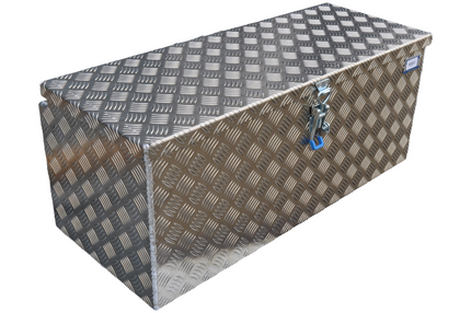 De Haan DE HAAN BOX W - 900x380x380 mm - waterdichte en stofdichte aluminium traanplaat disselkist - voorzien van vlinderslot, spansluiting of t-sluiting