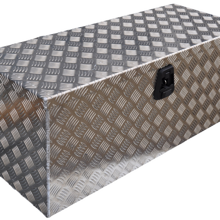 De Haan DE HAAN BOX W - 900x380x380 mm - waterdichte en stofdichte aluminium traanplaat disselkist - voorzien van vlinderslot, spansluiting of t-sluiting