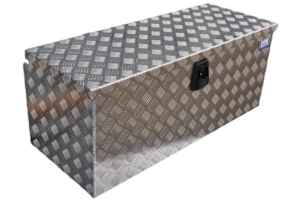 De Haan DE HAAN BOX W - 900x380x380 mm - waterdichte en stofdichte aluminium traanplaat disselkist - voorzien van vlinderslot, spansluiting of t-sluiting