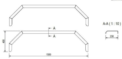 De Haan De Haan THMAQ 23150 - 1500x230x400 mm - aluminium traanplaat spatbord