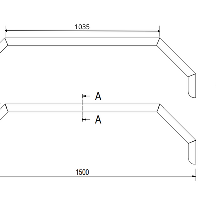 De Haan De Haan THMAQ 24150 - 1500x240x400 mm - aluminium traanplaat tandem spatbord