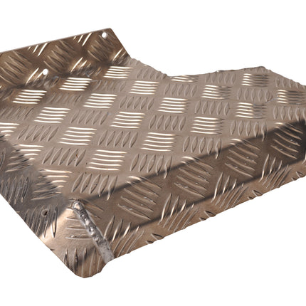 De Haan Half spatbord rechts - 340x290 mm - geschikt voor Hapert kipper - aluminium traanplaat materiaal