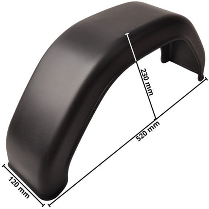 De Haan Kunststof spatbord 10 inch - 520x120x230 mm - omtrek 770 mm