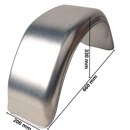 De Haan Metalen spatbord 12 inch - 660x200x330 mm - geschikt voor Stema aanhanger