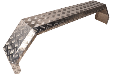 De Haan Tandem spatbord - 1400x220x350 mm - aluminium traanplaat materiaal - 5-kant
