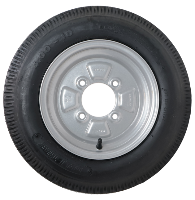 Deli Tire Compleet aanhanger wiel - 4.00-10 - steekmaat: 4x115 - draagvermogen: 275 kg - naafdiameter: 85 mm - 4PR