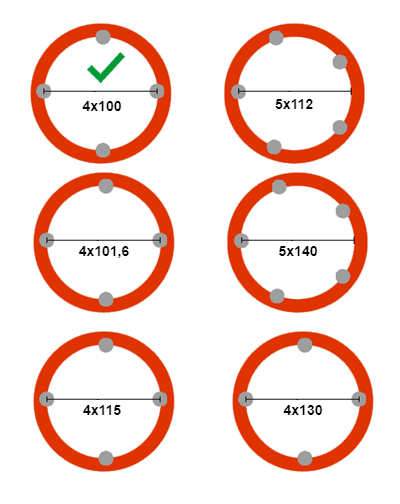 FAD Losse 13 inch aanhanger velg - 4.00Jx13H - steekmaat: 4x100 - draagvermogen: 600 kg - naafdiameter: 60 mm - ET0