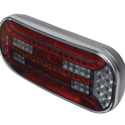 Fristom Achterlicht - Fristom FT-610 LED - links - 302x130x51 mm - met dynamische richtingaanwijzer - 100 cm losse draad aansluiting