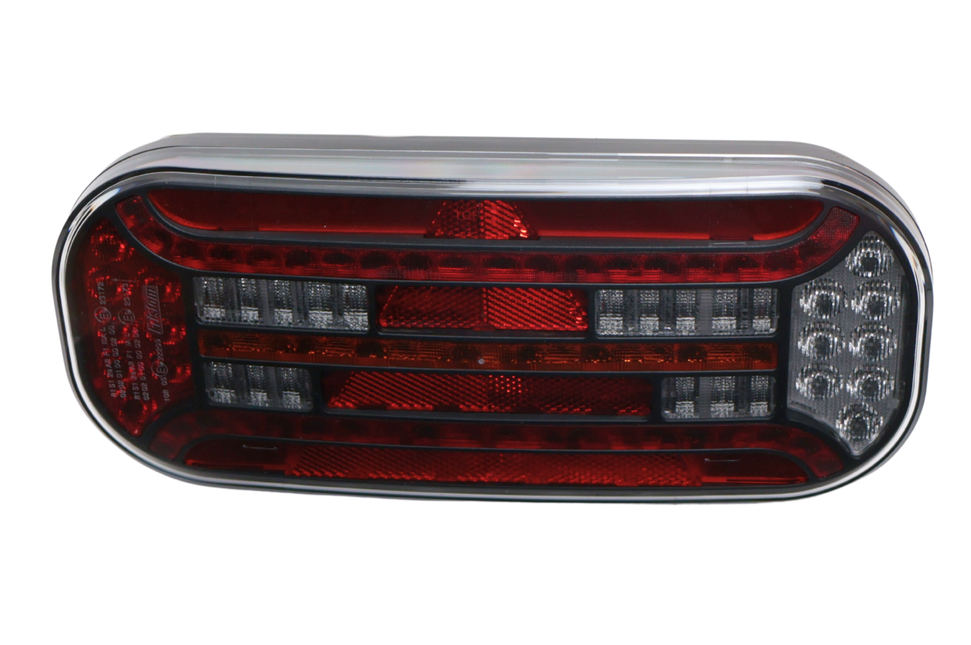 Fristom Achterlicht - Fristom FT-610 LED - links - 302x130x51 mm - met dynamische richtingaanwijzer - 100 cm losse draad aansluiting