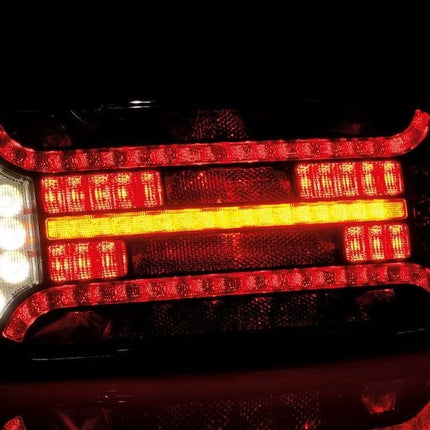 Fristom Achterlicht - Fristom FT-610 LED - rechts - 302x130x51 mm - met dynamische richtingaanwijzer - 100 cm losse draad aansluiting