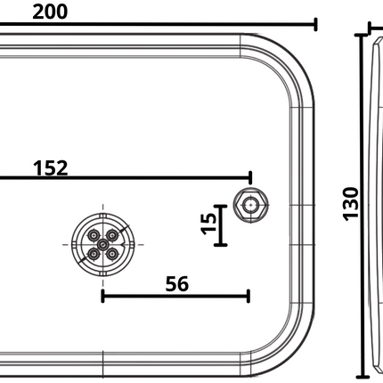 Fristom Achterlicht - Fristom - links - 200x130x50 mm - Aspöck connector - met ingebouwde weerstand