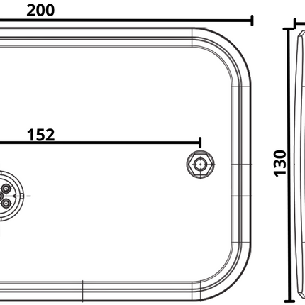Fristom Achterlicht - Fristom - rechts - 200x130x50 mm - Aspöck connector - met ingebouwde weerstand