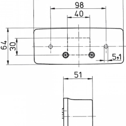 Hella Achterlicht - Hella - 3 kamer - rechts - 64x158x51 mm