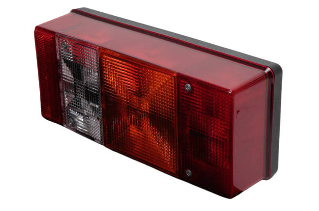Hella Achterlicht - Hella - 4 kamer - rechts - 246x108x66 mm - vlakstekker aansluiting - met achteruitrijlicht