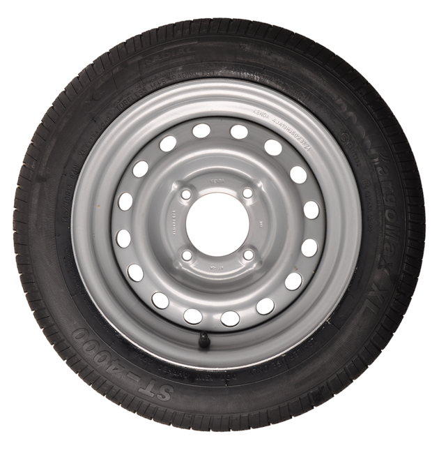 Kargotrail Compleet aanhanger wiel - 145/70R13 - steekmaat: 4x115 - draagvermogen: 425 kg - naafdiameter: 85 mm