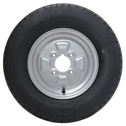 Kargotrail Compleet aanhanger wiel - 145/80R10- 145R10- vetnippel - steekmaat: 4x101,6 - draagvermogen: 375 kg - naafdiameter: 67 mm - 4PR
