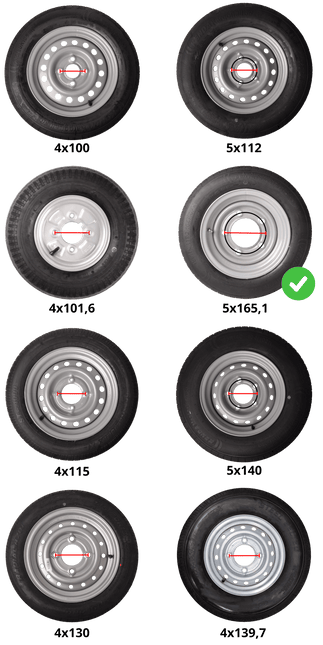 Kargotrail Compleet aanhanger wiel - 195/50R13C - Ifor Williams - steekmaat: 5x165,1 - draagvermogen: 900 kg - naafdiameter: 114,6 mm