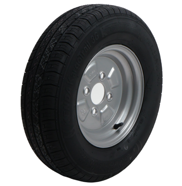 Kenda Compleet aanhanger wiel - 145/80R10- 145R10- steekmaat: 4x100 - draagvermogen: 375 kg - naafdiameter: 60 mm - 4PR
