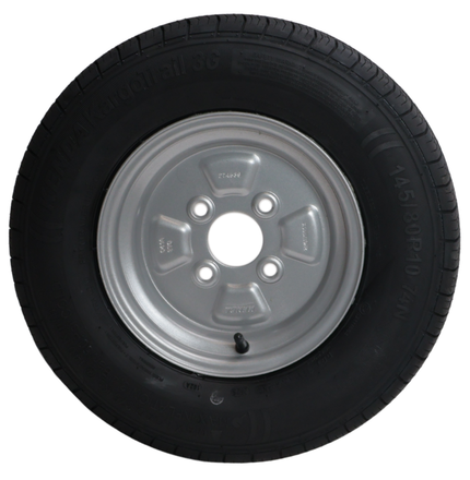 Kenda Compleet aanhanger wiel - 145/80R10- 145R10- steekmaat: 4x100 - draagvermogen: 375 kg - naafdiameter: 60 mm - 4PR