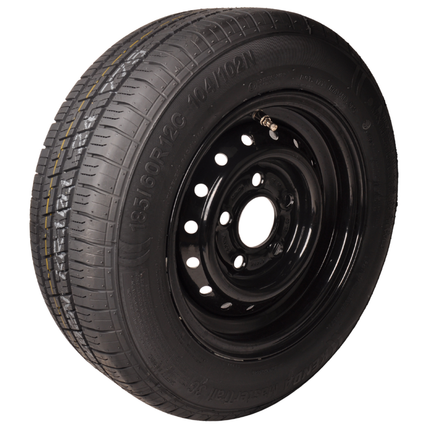 Kenda Compleet aanhanger wiel - 185/60R12C - zwarte velg - steekmaat: 5x112 - draagvermogen: 900 kg - naafdiameter: 67 mm