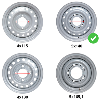 Kenda Losse 10 inch aanhanger velg - 6.00Ix10 - steekmaat: 5x140 - draagvermogen: 750 kg - naafdiameter: 94 mm - ET-4