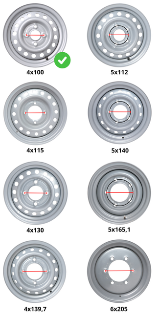 Kenda Losse 13 inch aanhanger velg - 4.00Jx13 - steekmaat: 4x100 - draagvermogen: 525 kg - naafdiameter: 57 mm - ET30