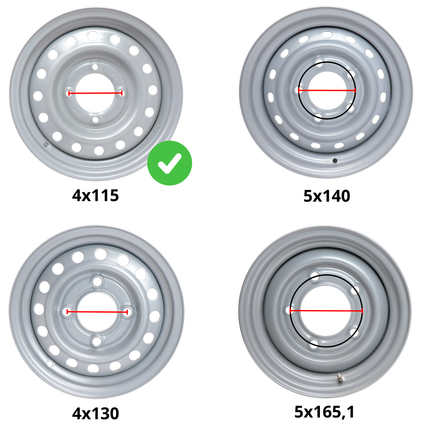 Kenda Losse 13 inch aanhanger velg - 4.00Jx13 - steekmaat: 4x115 - draagvermogen: 450 kg - naafdiameter: 85 mm - ET10