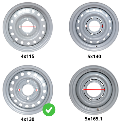 Kenda Losse 13 inch aanhanger velg - 4.50Jx13 - steekmaat: 4x130 - draagvermogen: 625 kg - naafdiameter: 85 mm - ET20
