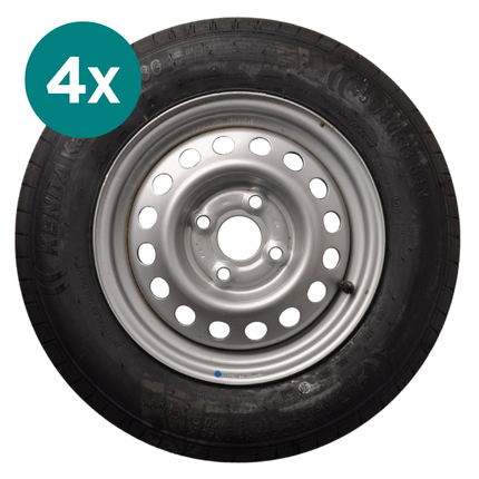 Kenda Set van 4 wielen - 155/80R13 - steekmaat: 4x100 - draagvermogen: 500 kg - naafdiameter: 57 mm