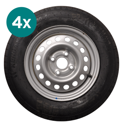 Kenda Set van 4 wielen - 155/80R13 - steekmaat: 4x100 - draagvermogen: 500 kg - naafdiameter: 57 mm