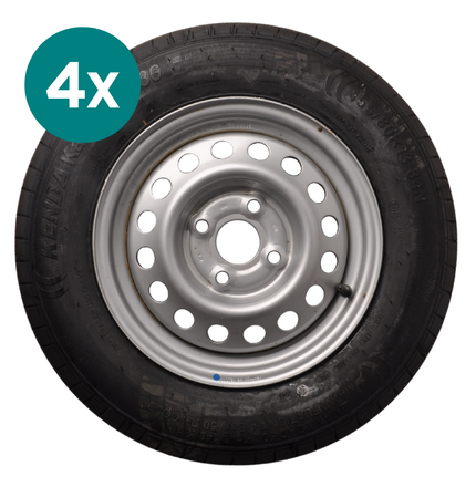 Kenda Set van 4 wielen - 155/80R13 - steekmaat: 4x100 - draagvermogen: 500 kg - naafdiameter: 57 mm