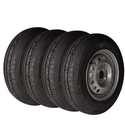 Kenda Set van 4 wielen - 155/80R13 - steekmaat: 4x100 - draagvermogen: 500 kg - naafdiameter: 57 mm
