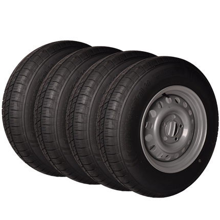 Kenda Set van 4 wielen - 185R14C - steekmaat: 5x112 - draagvermogen: 900 kg - naafdiameter: 67 mm