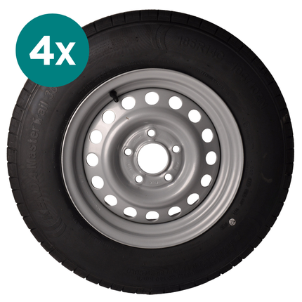 Kenda Set van 4 wielen - 185R14C - steekmaat: 5x112 - draagvermogen: 900 kg - naafdiameter: 67 mm