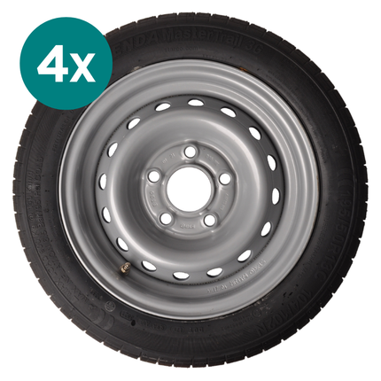 Kenda Set van 4 wielen - 195/50R13C - steekmaat: 5x112 - draagvermogen: 900 kg - naafdiameter: 67 mm
