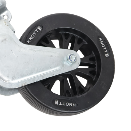 Knott Draaibaar neuswiel - 60 mm - draagvermogen: 550 kg - zijslinger