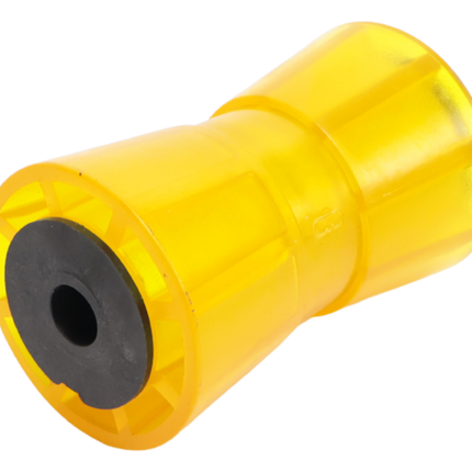 Knott Kielrol oranje/geel - 133x58,5 mm - naafdiameter 17 mm - PU materiaal