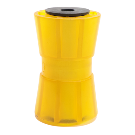 Knott Kielrol oranje/geel - 133x58,5 mm - naafdiameter 17 mm - PU materiaal