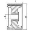 Knott Kimrol blauw - 128x75 mm - 22 mm naafdiameter