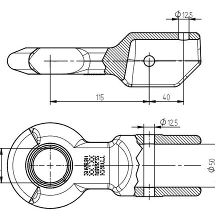 Knott Knott KF27 DIN-oog - trekoog - rond 50 mm - 3500 kg - voor geremde trailers