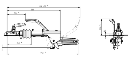 Knott Knott oplooprem aanhanger - KFL12-A - maximaal trekvermogen: 1300 kg - excl. neuswielconsole