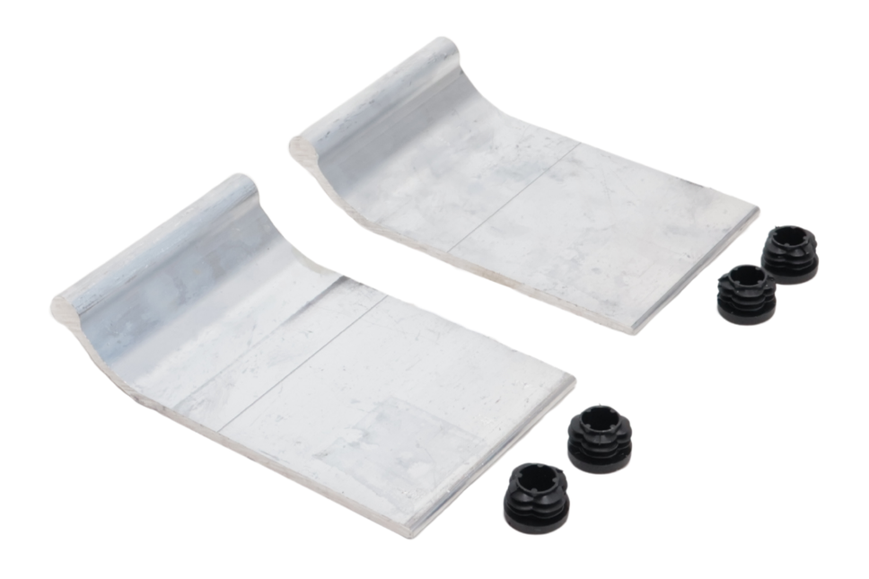 Metalmec Metalmec aluminium oprijplaat beugel set - 2 beugels + 4 blokkeerdopjes