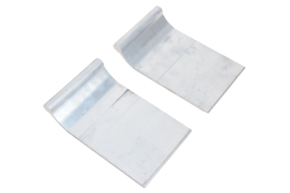 Metalmec Metalmec aluminium oprijplaat beugel set - 2 beugels + 4 blokkeerdopjes