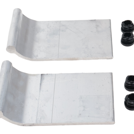 Metalmec Metalmec aluminium oprijplaat beugel set - 2 beugels + 4 blokkeerdopjes