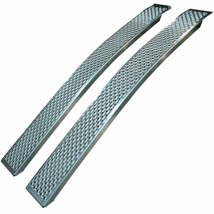 Novio Set gebogen oprijplaten - aluminium - 400 kg (150x20 cm)