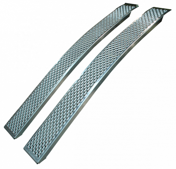 Novio Set gebogen oprijplaten - aluminium - 400 kg (150x20 cm)