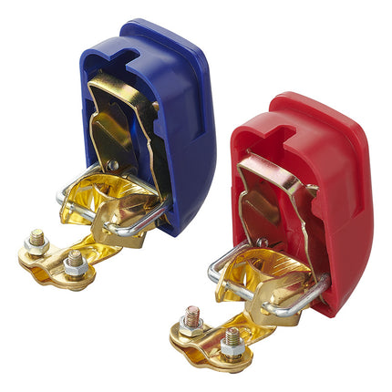 ProPlus Accupoolklemmen set (+) en (-) met snelaansluiting - 12-24V