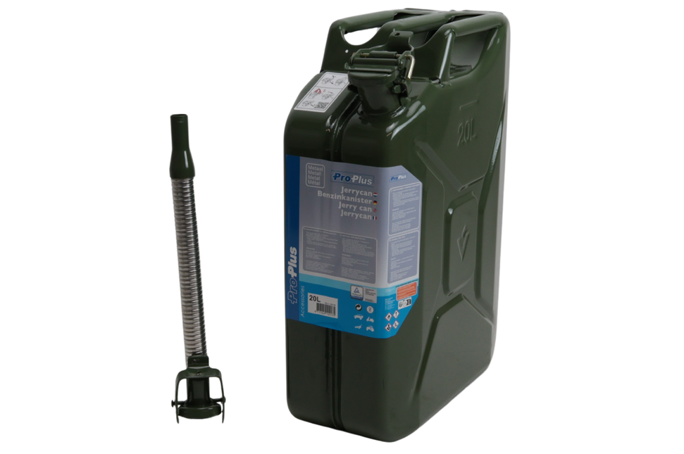 ProPlus Metalen jerrycan - 20 liter - perfect voor de opslag van brandstof op bijvoorbeeld boten